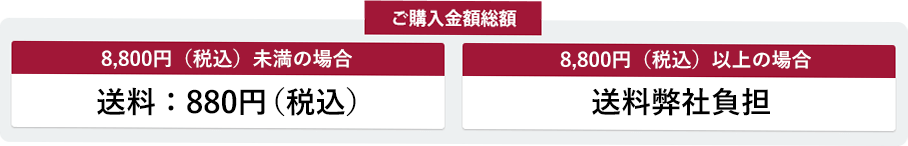 【ご購入金額総額:8,800円（税込）以上の場合】送料無料